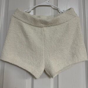 Daily Practice by Anthropologie Sherpa Shorts | Cream Fleece | Size M